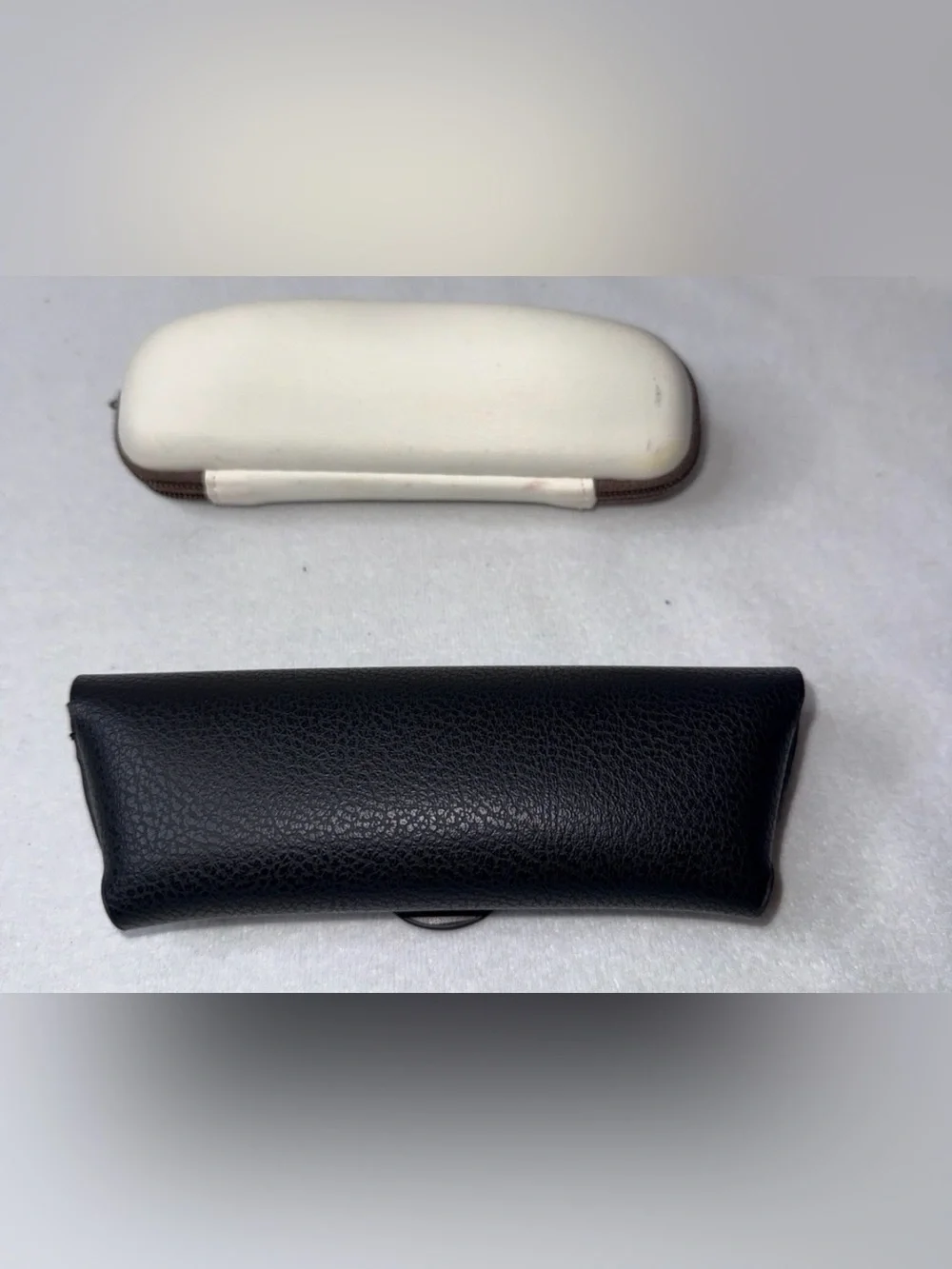 Vogue White glasses Case and Black Faux Leather Pouch